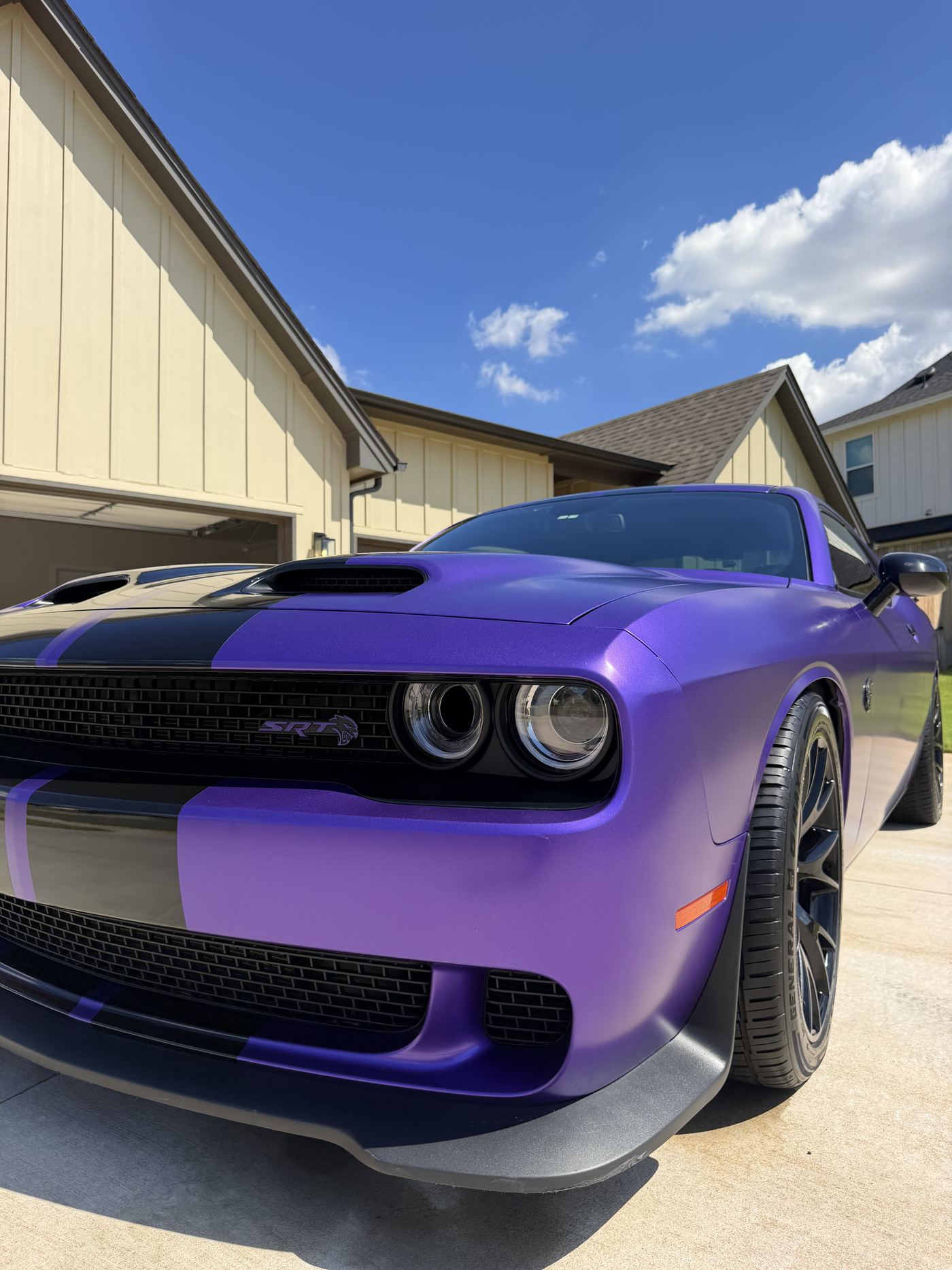 Dodge Challenger SRT with a deep gloss finish after detailing